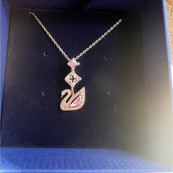 Swarovski Dazzling Swan Collection Rose Gold Necklace - Picture 6 of 11